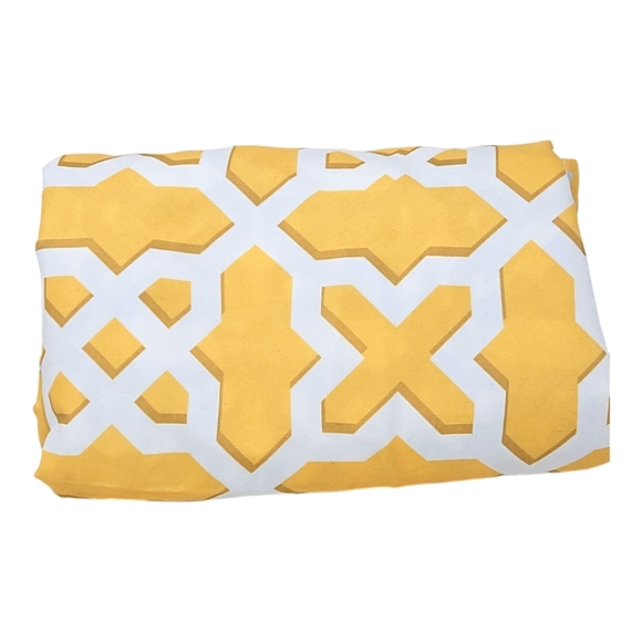 Domain Queen Duvet Cover Shams Set Grey Yellow Reversible Quatrefoil Geo… - Picture 2 of 16